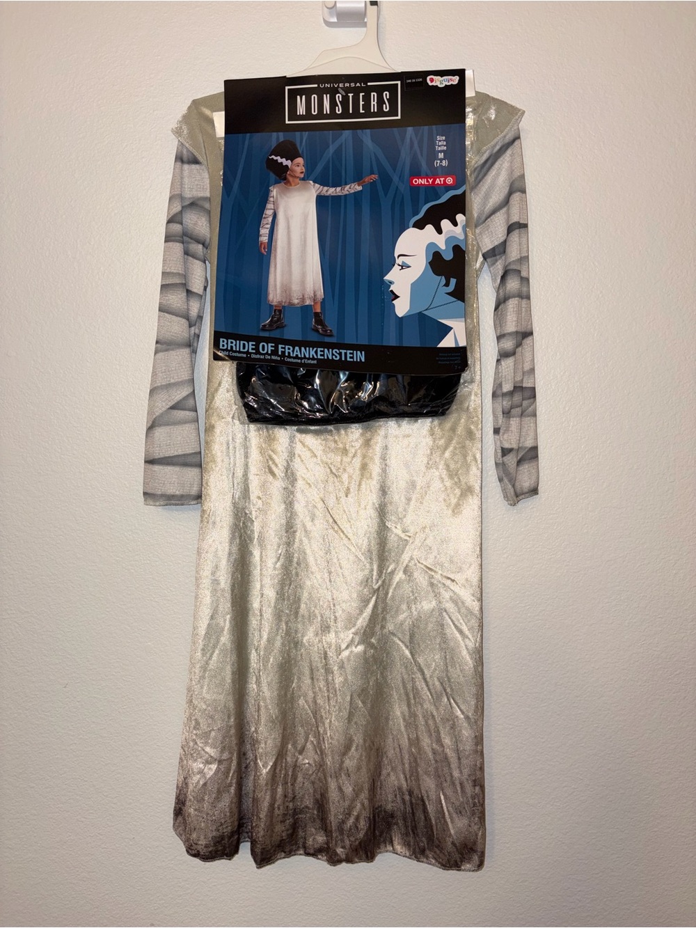 NWT Universal Monsters Bride of Frankenstein Costume Kids M 7-8 - Picture 2 of 5